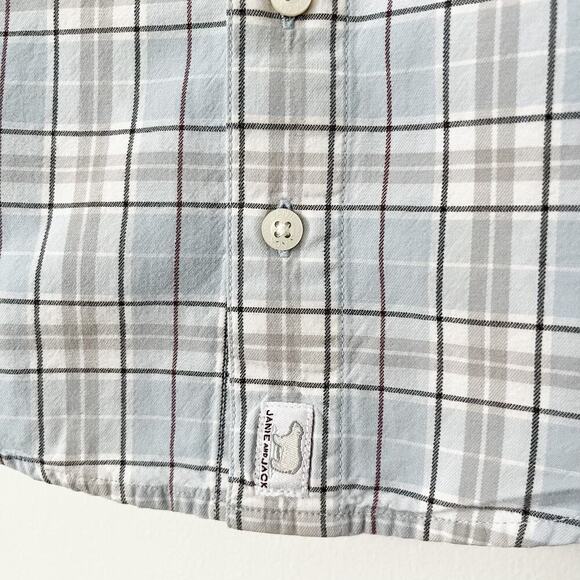 Janie and Jack Boys 100% Cotton Button Down Long Sleeve Shirt 2T Blue Plaid - Picture 4 of 7
